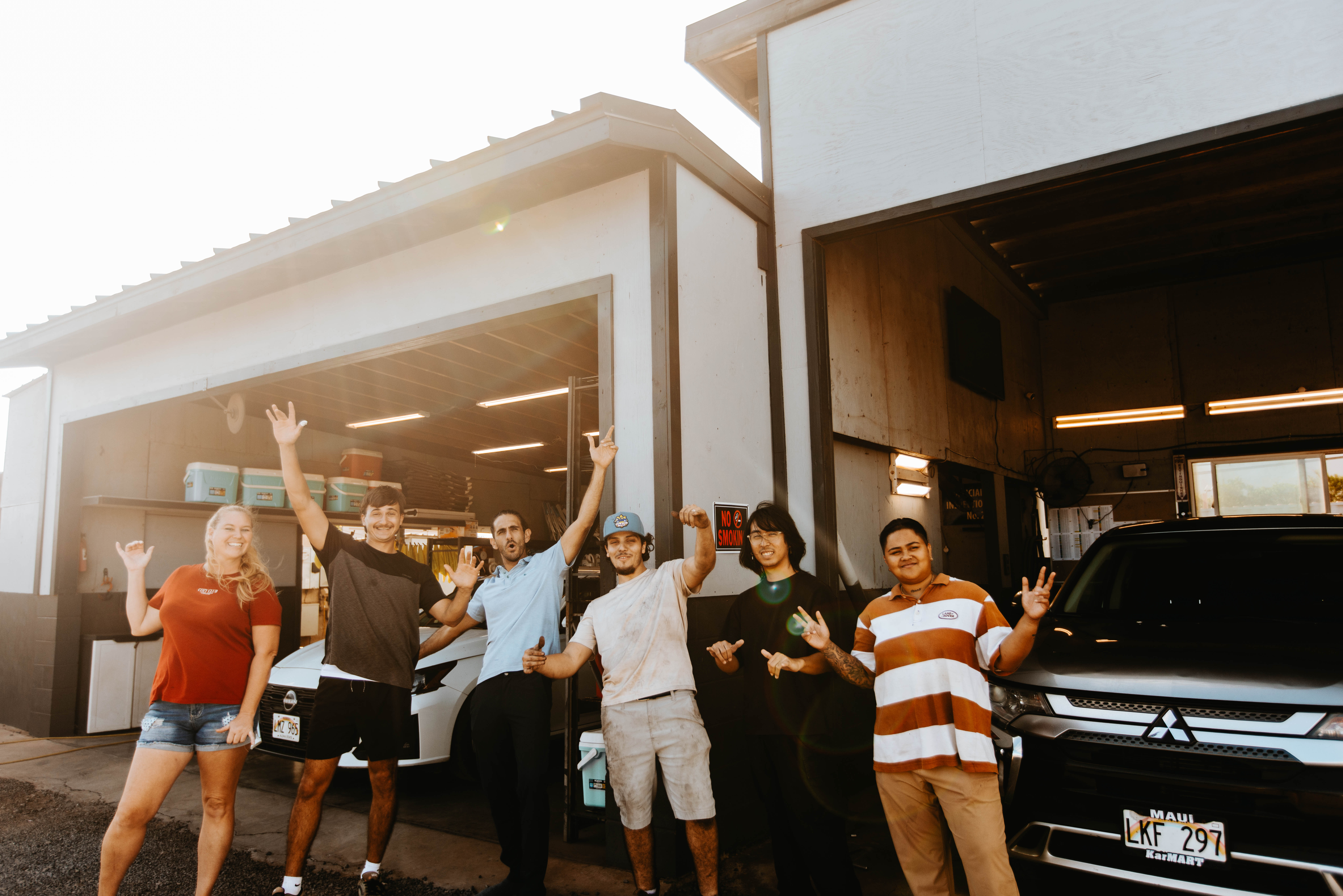 The Makoa Rental Car Maui team outside their Kahului, Maui location